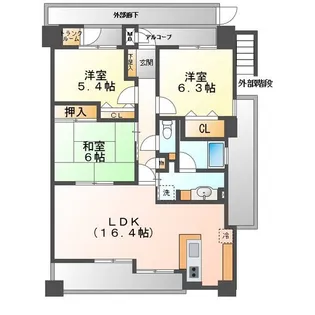 サーパス安島【9階】の間取り
