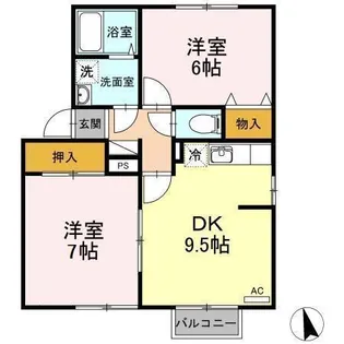 セジュールユウアイB【1階】の間取り