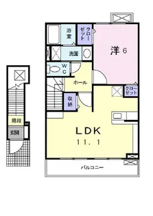 山口県宇部市則貞6【アパート】の間取り