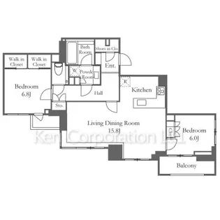 アトラス麻布台【9階】の間取り
