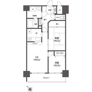グリーンフィールド大山【14階】の間取り