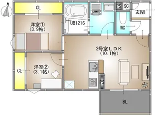 REGALEST 庭瀬II【2階】の間取り