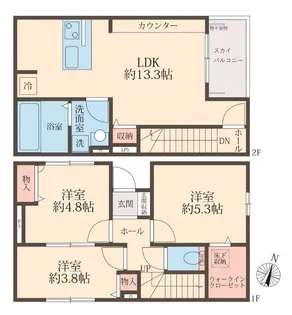 埼玉県さいたま市中央区上落合8【一戸建】の間取り