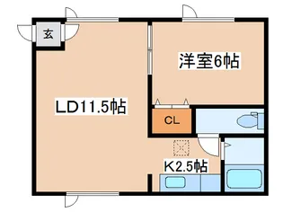 カトレアハイツ【1階】の間取り