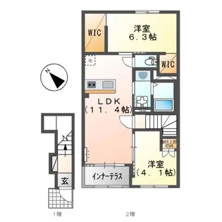 ロータスコートII【2階】の間取り