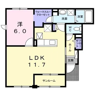 シャルール【1階】の間取り
