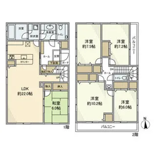 東京都世田谷区代沢2【一戸建】の間取り