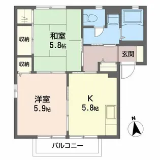 グロース・Rin B【2階】の間取り