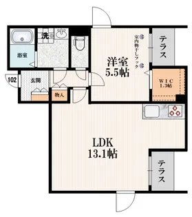 パークホワイト 駒場【1階】の間取り