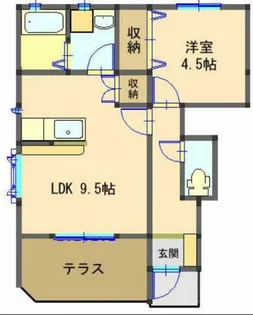 プルミエールB【1階】の間取り