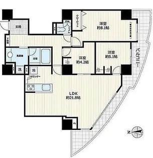 スカイシティ豊洲【21階】の間取り