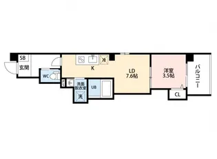 グレース十日市【8階】の間取り