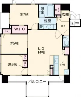 ランドアーク早岐【9階】の間取り