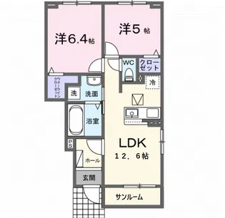 ジェントリー・ミルト【1階】の間取り