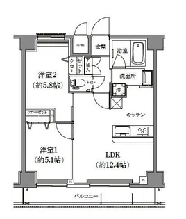 ライジングプレイス両国三番館【7階】の間取り