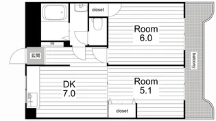 大阪府大阪市城東区成育5【マンション】の間取り