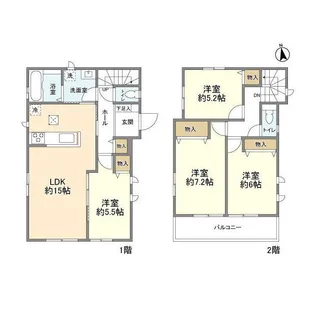 埼玉県春日部市備後西3【一戸建】の間取り