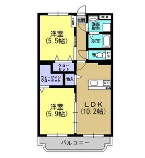 エステート下福元【1階】の間取り
