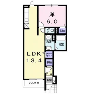 パラシオン桔梗【1階】の間取り
