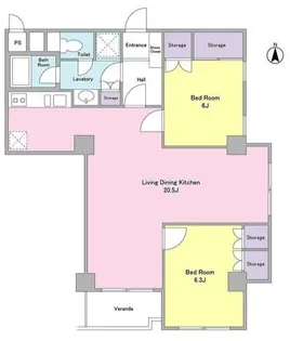 ベルファン西麻布【2階】の間取り