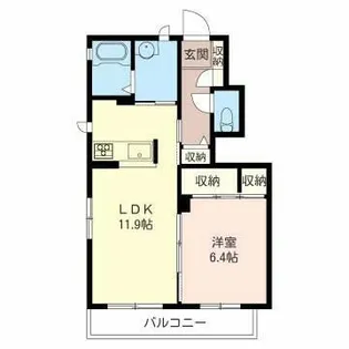 シュシュヴェールA【1階】の間取り