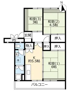 UR東坂戸【3階】の間取り