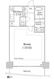 河田町ガーデンクラブフロア【34階】の間取り