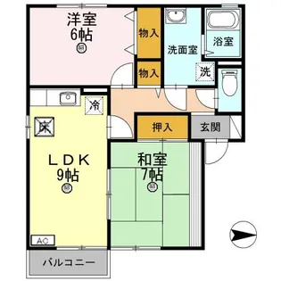 セジュール新横江【1階】の間取り
