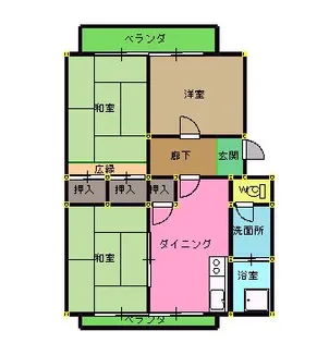 旭町ハイデンス【2階】の間取り