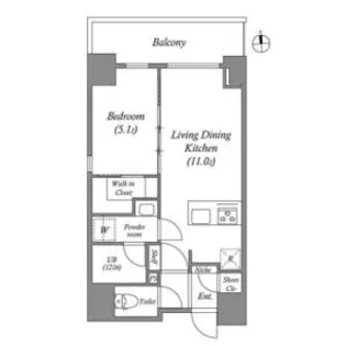JP noie 上町台龍造寺【4階】の間取り