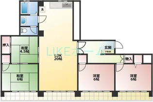 サニーハイツ東中山【4階】の間取り