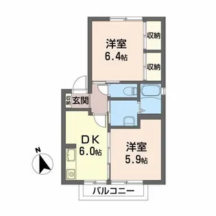 シャーメゾン上町B【2階】の間取り