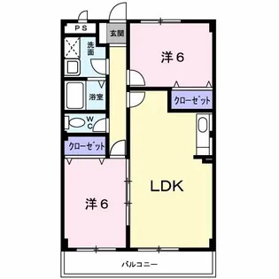 インペリアル中田【2階】の間取り