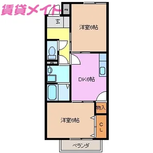 AngelHouse東山【2階】の間取り