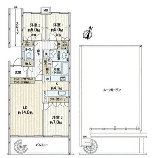 グランドメゾン新百合ヶ丘【3階】の間取り