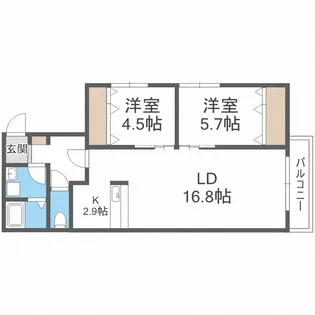 コルブイースト【2階】の間取り