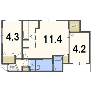 ブランシャール白石【4階】の間取り