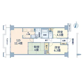 ブロードスクエア戸塚ウエストコート【5階】の間取り