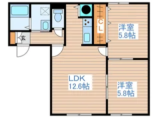 ルミエール新琴似【2階】の間取り