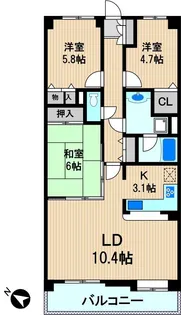 グリーンコーポ川崎ニューシティスクエア【5階】の間取り