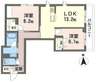 ベラチッタ 桜川【2階】の間取り