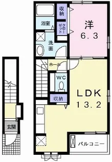 クローバー上本町【1階】の間取り