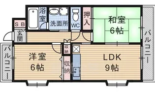 ハイツ下村【1階】の間取り