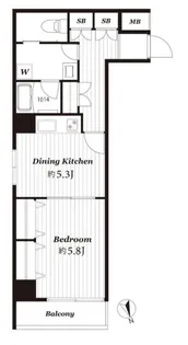 ライオンズマンション新富町第2【7階】の間取り