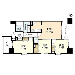 パークフラッツ横濱公園【8階】の間取り
