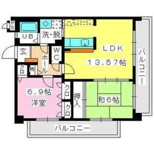 オークス【3階】の間取り