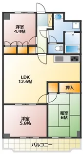 ロイヤルシティ東戸塚A棟【3階】の間取り