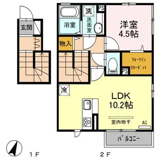 セジュール小松III A【2階】の間取り