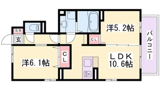 レーネ鈴蘭【1階】の間取り