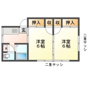 コーポアルカディア【1階】の間取り